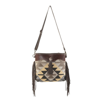 OHLAY KB208 Cross Body Upcycled Wool Upcycled Canvas Embossed Genuine Leather women bag western handbag purse